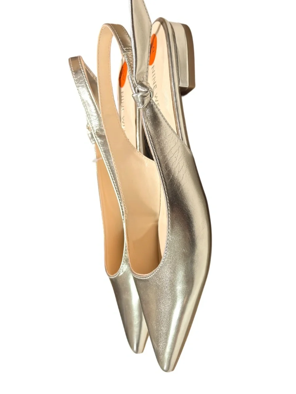 Nine West Gold Metallic Pointed Slingback Flats - Picture 6 of 7